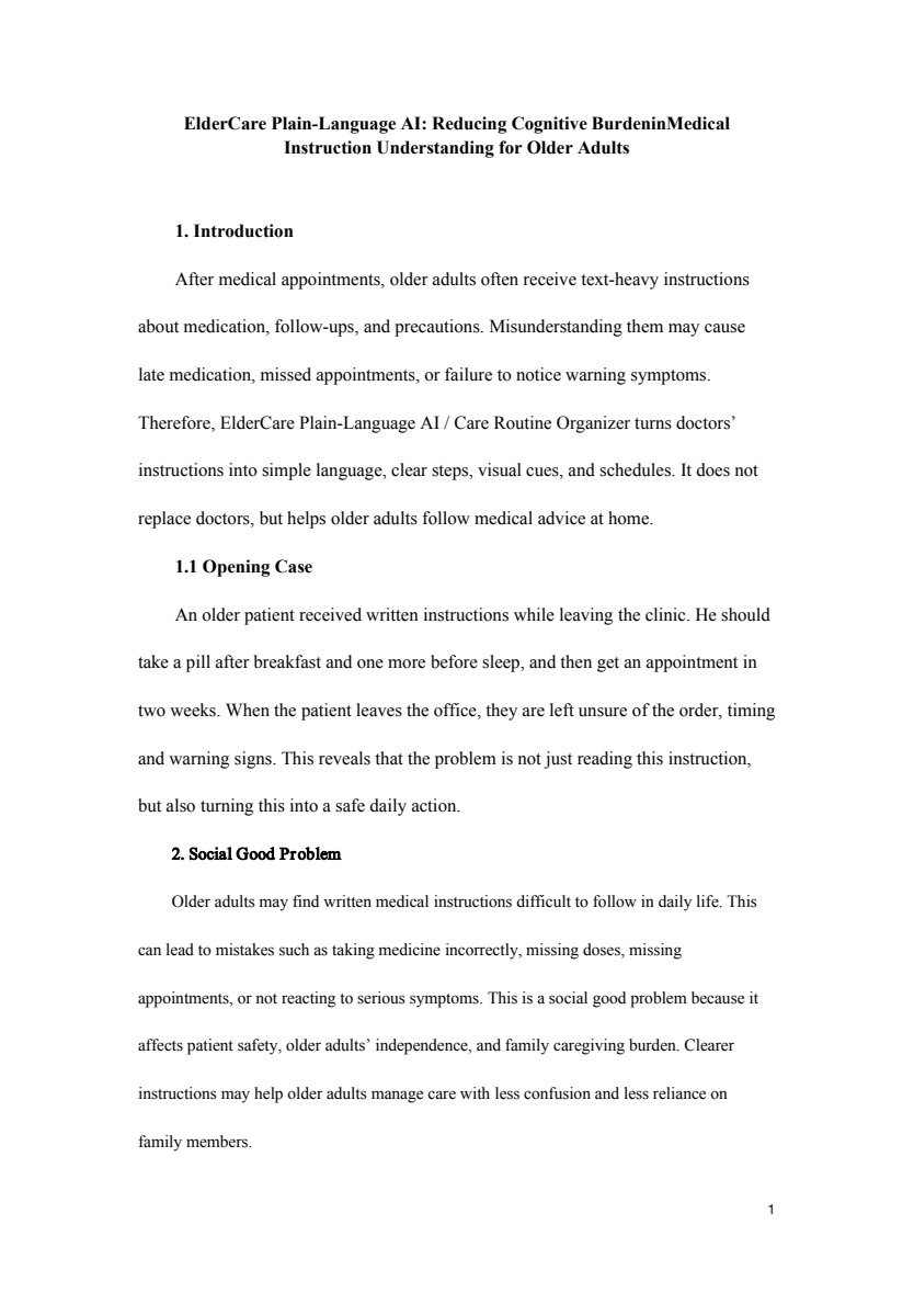 ElderCare smart pillbox and care routine organiser concept
