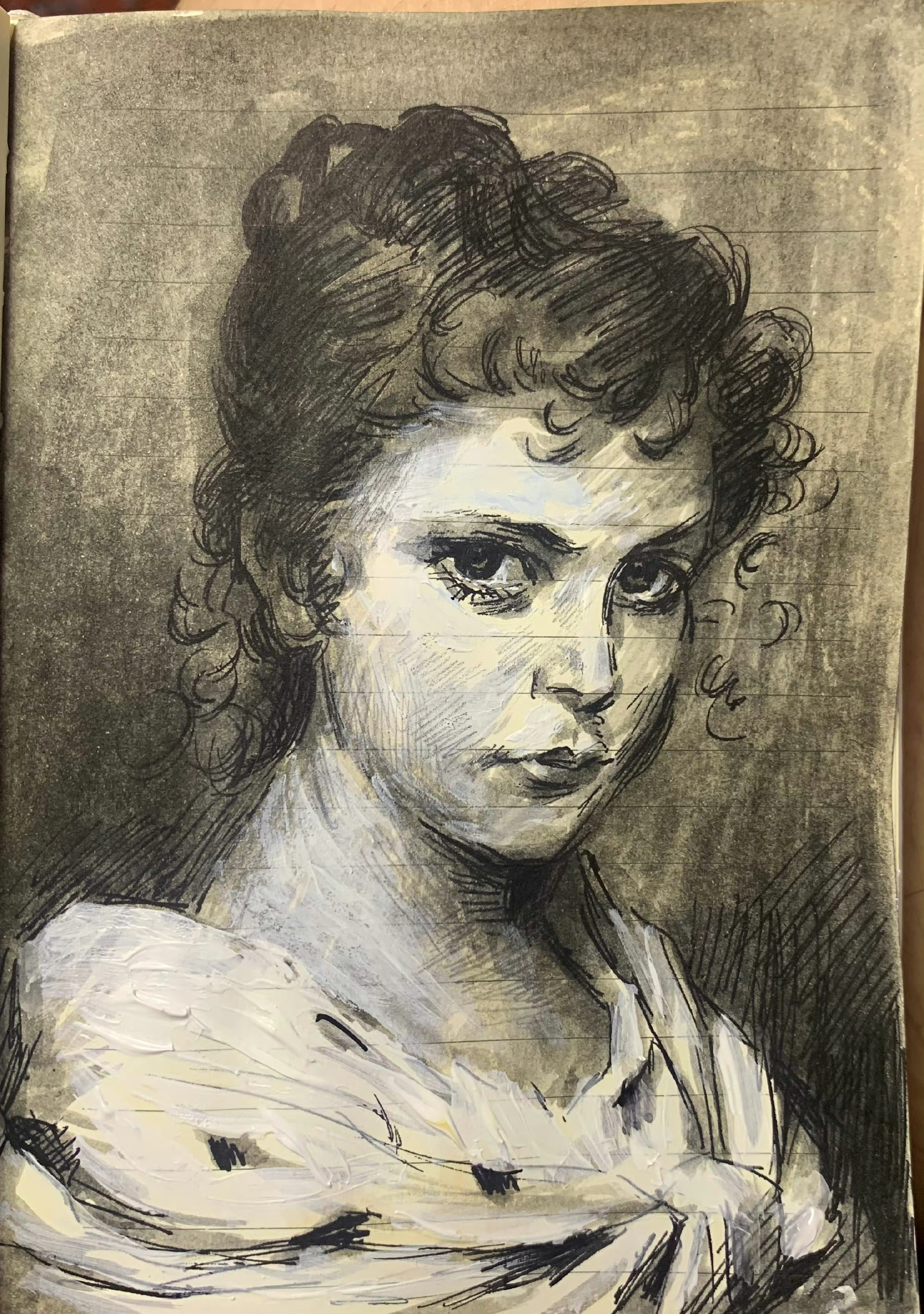 Expressive female portrait study