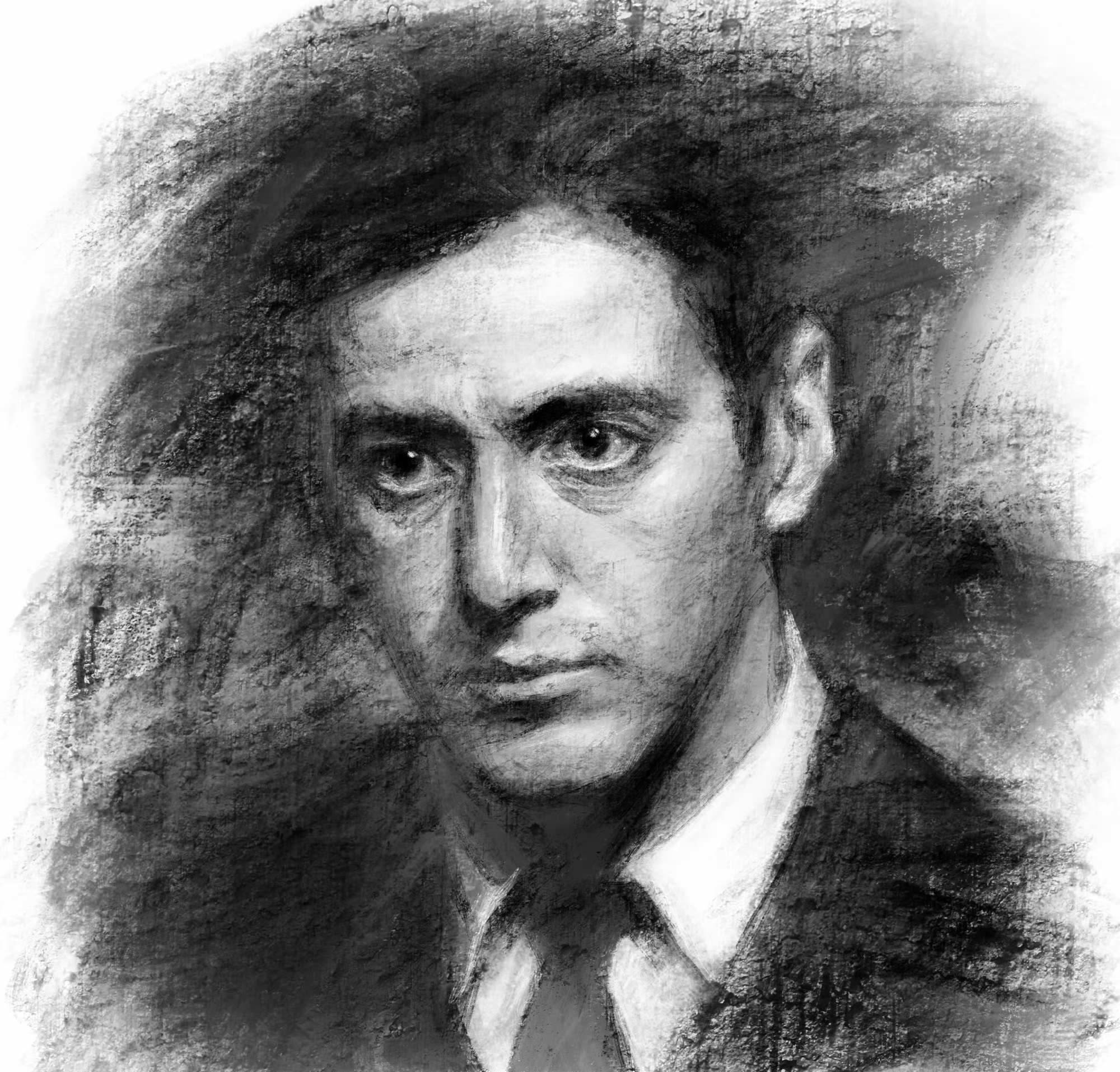 Charcoal male portrait