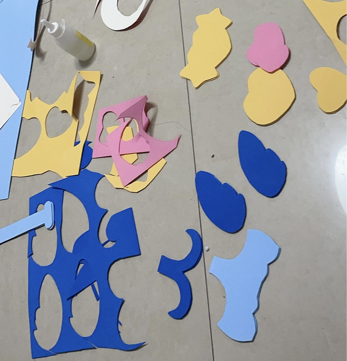 Colourful foam character parts
