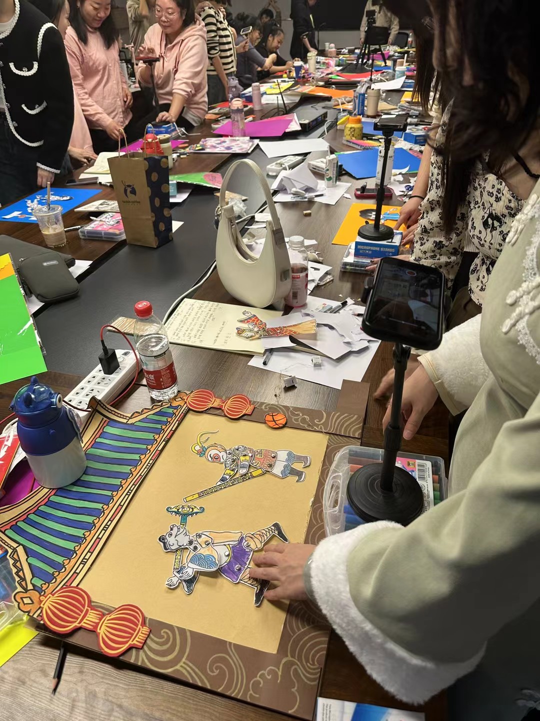 Paper craft characters prepared for animation