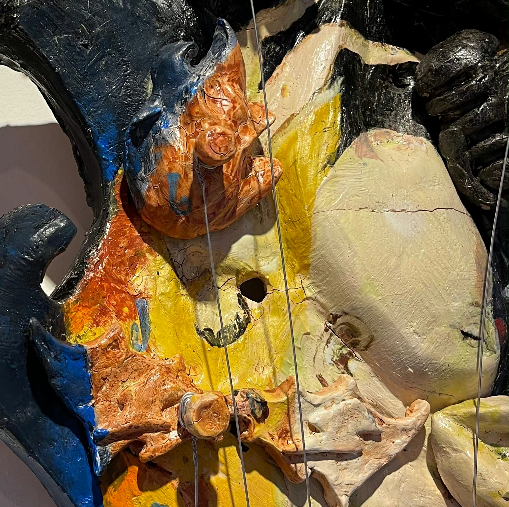 Mixed-media sculpture material detail