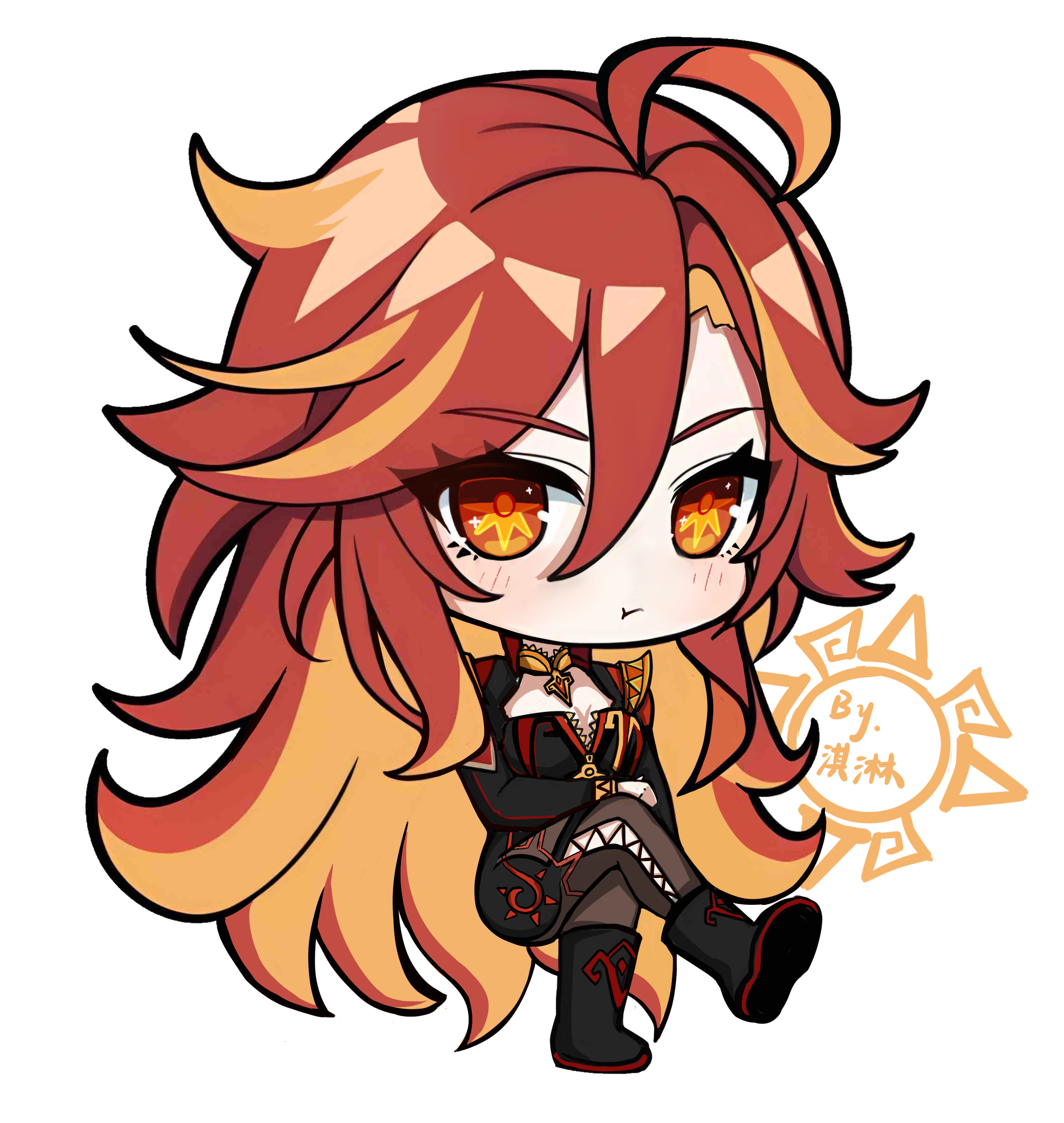 Red-haired character illustration