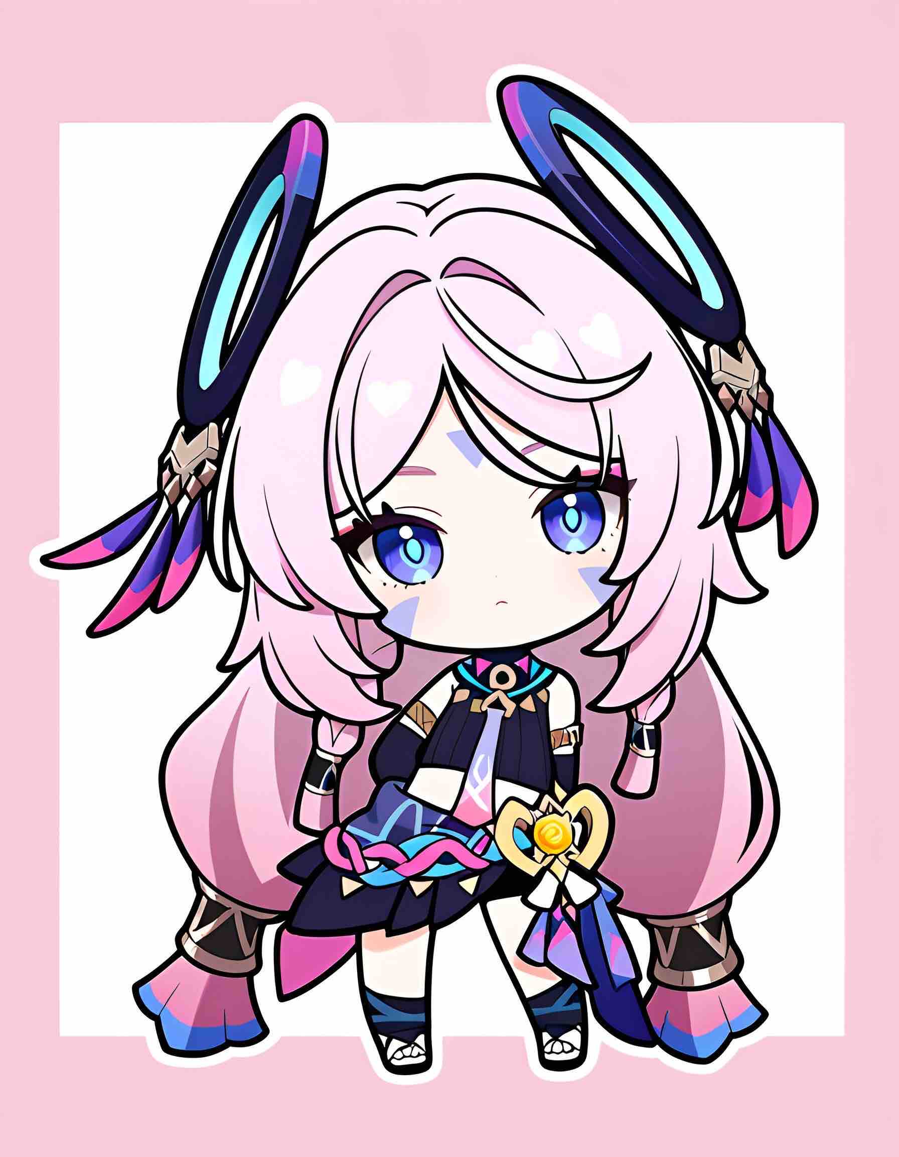 Pink-haired character illustration