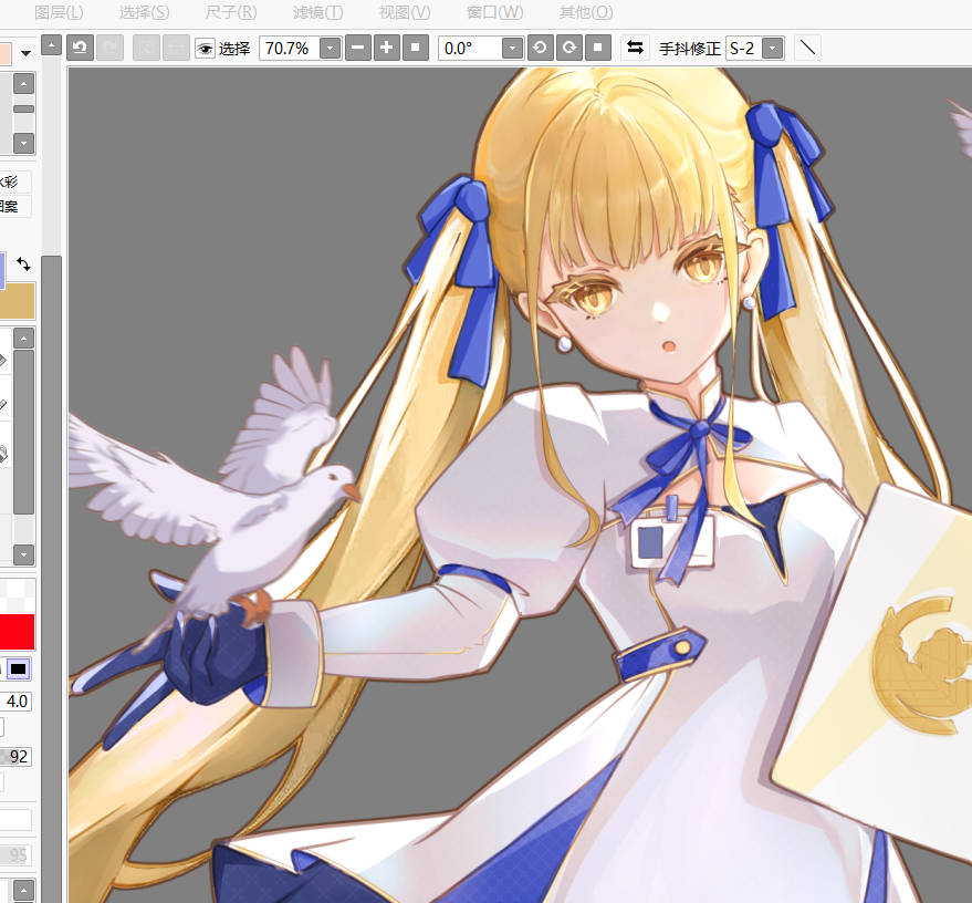 Digital character painting in progress