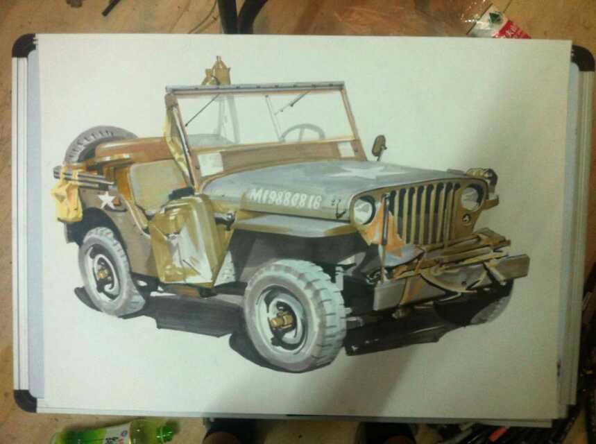 Marker-rendered vehicle study