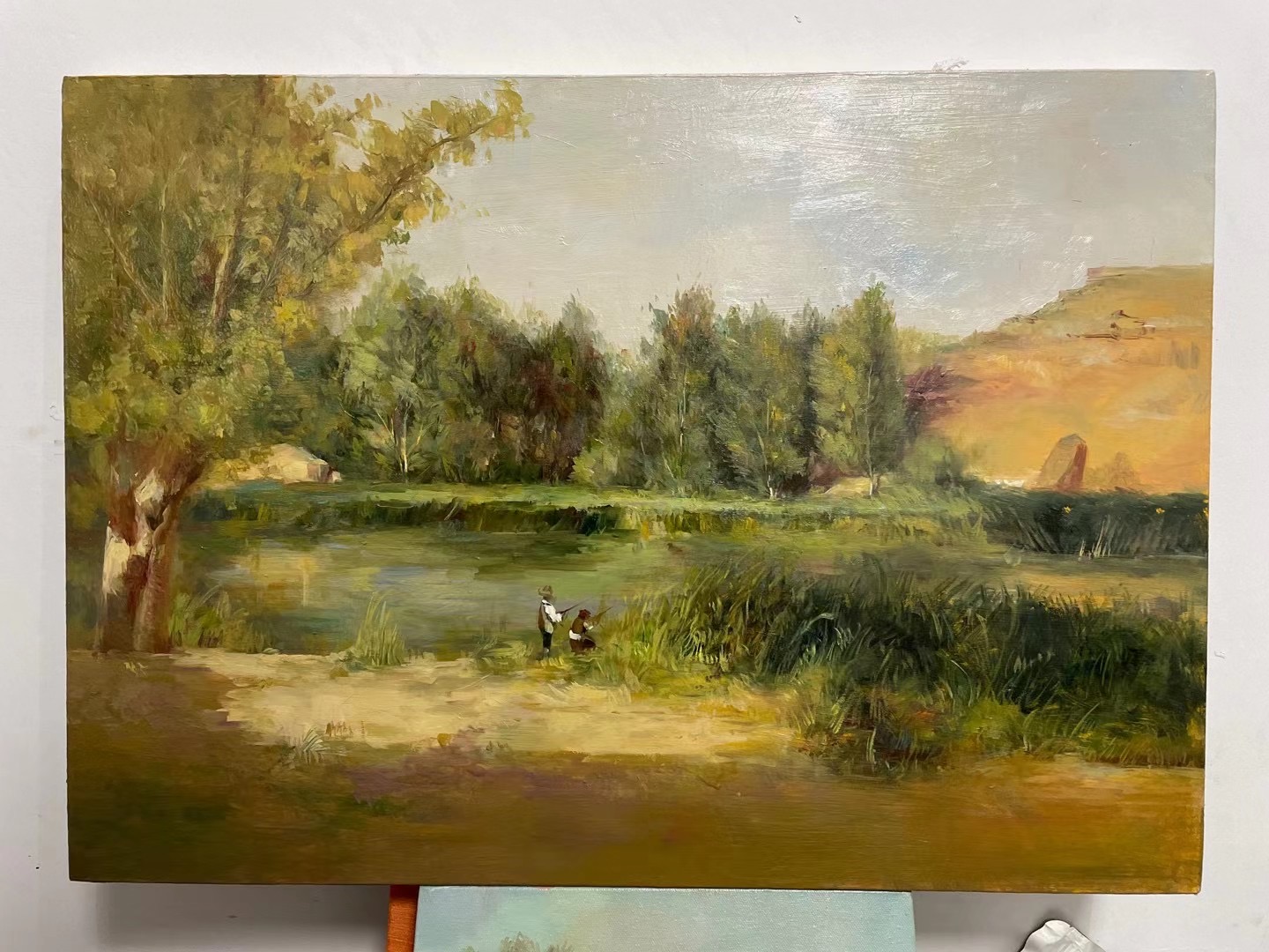 Pastoral landscape in warm afternoon light